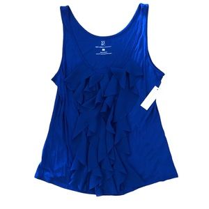 NWT Blue Ruffle New York & Company Tank Top L